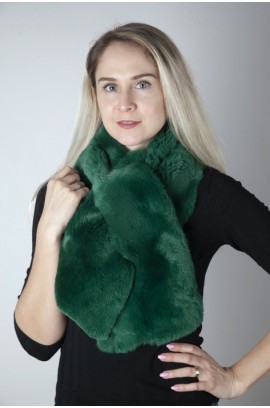 Green rex fur scarf